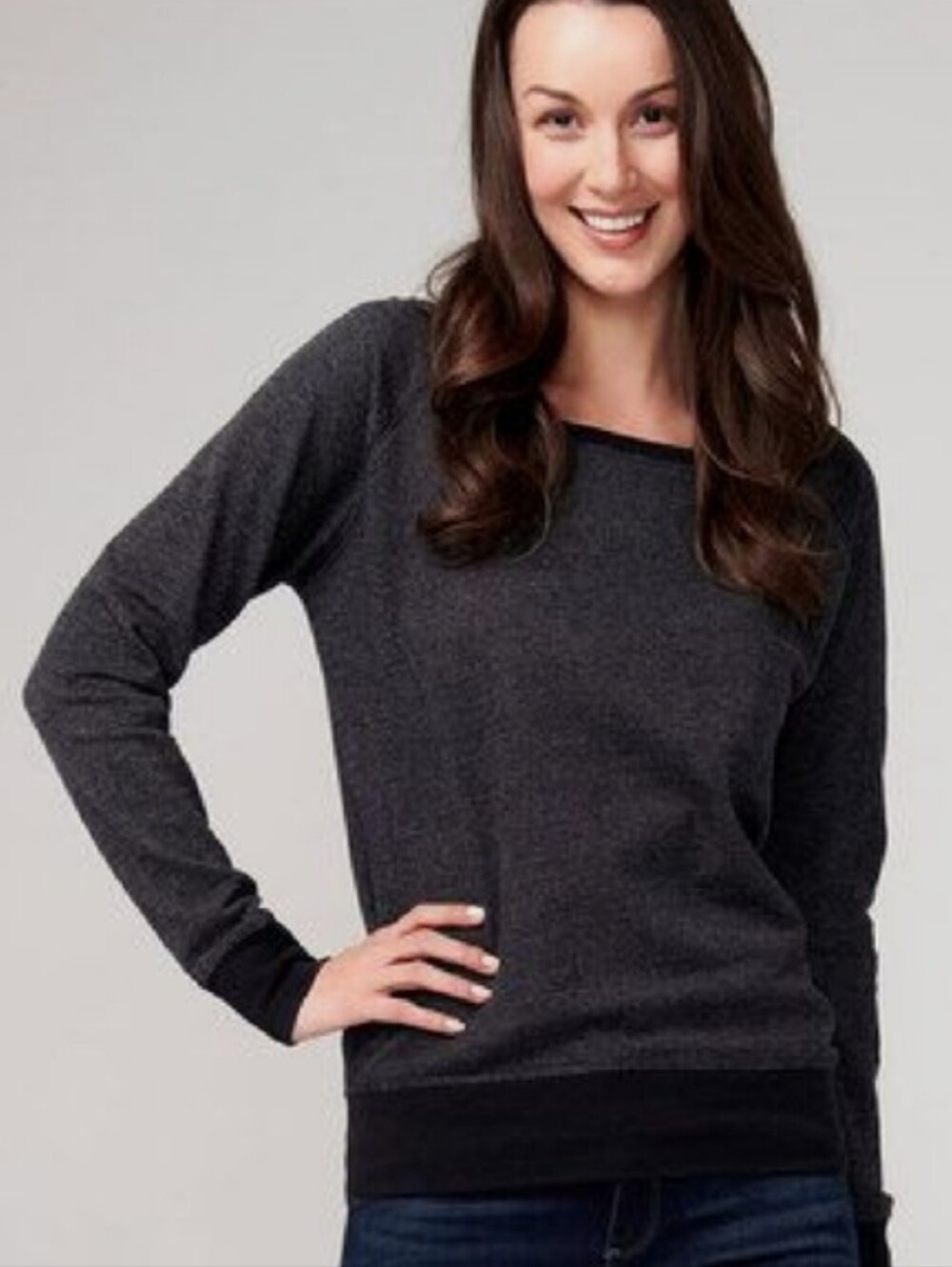 Pact 100% Organic Cotton Sweatshirt Charcoal Gray Size XL Minimalist Relaxed Fit